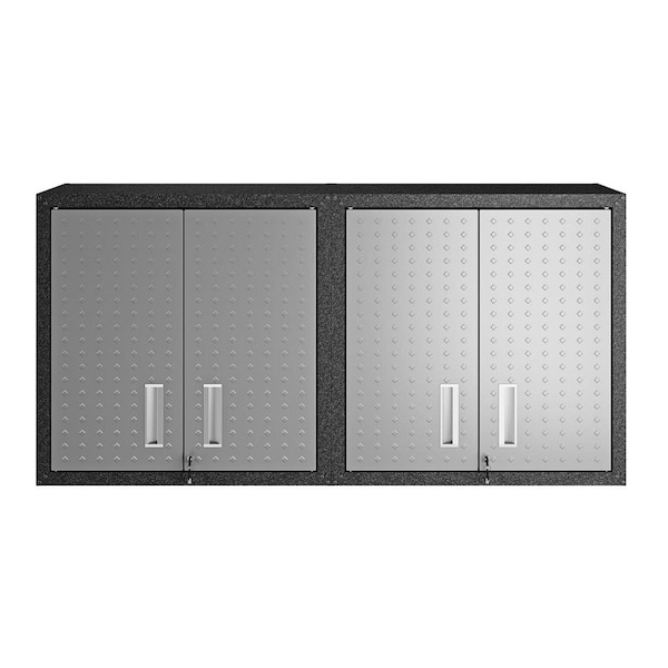 Designed To Furnish Floating Textured Metal Garage Cabinet w/Adjustable Shelves in Grey, 30.3 x 30 x 12.5 in., Set of 2 DE2616383 - main